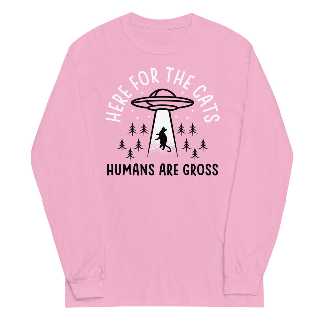 Here For The Cats, Humans Are Gross Unisex Long Sleeve Tee product image 4