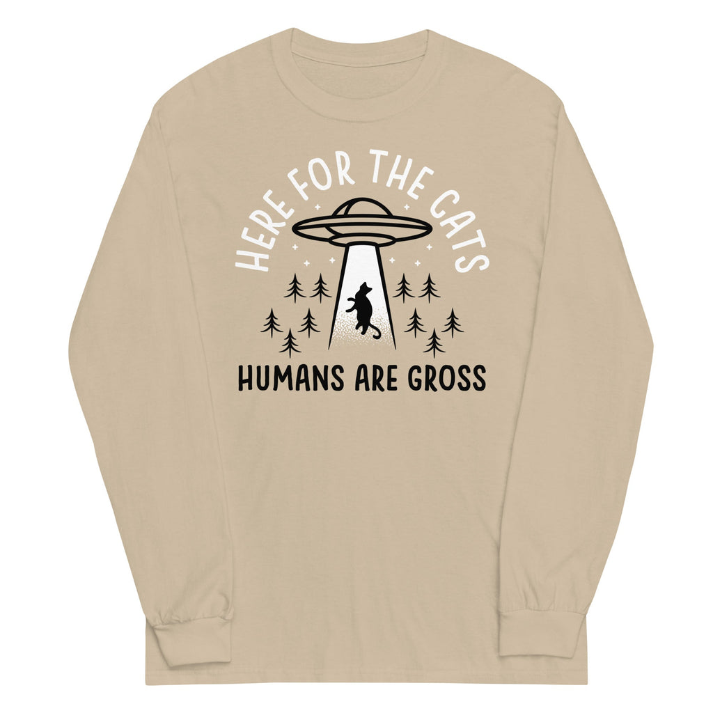 Here For The Cats, Humans Are Gross Unisex Long Sleeve Tee product image 3