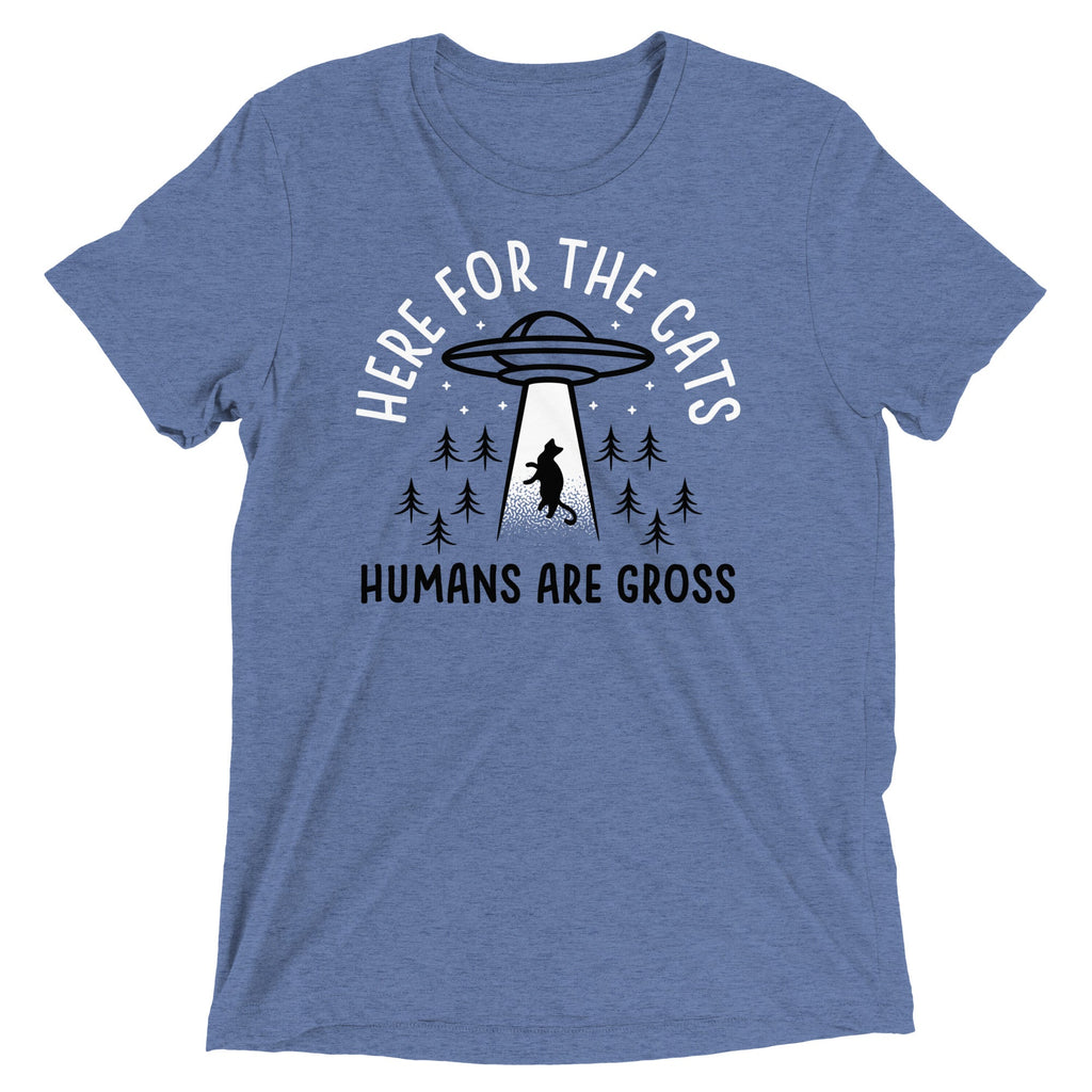 Here For The Cats, Humans Are Gross Men's Tri-Blend Tee product image 1