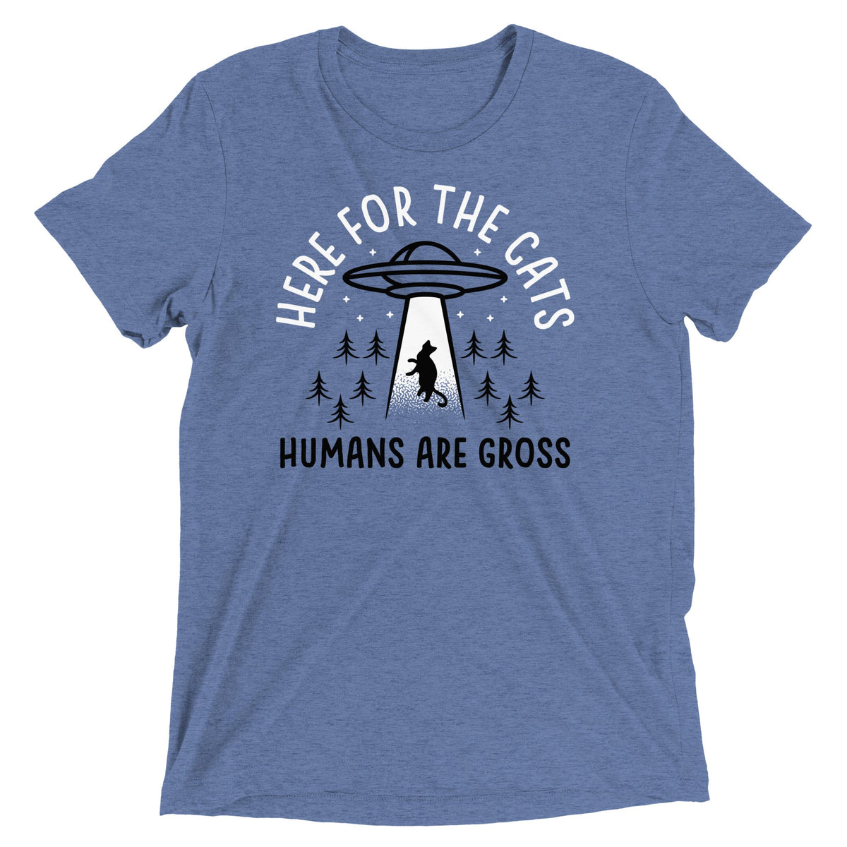 Here For The Cats, Humans Are Gross Men's Tri-Blend Tee product image 1