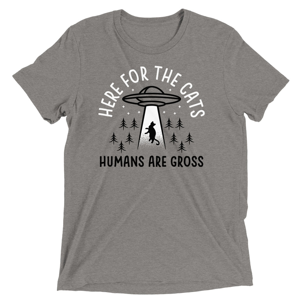 Here For The Cats, Humans Are Gross Men's Tri-Blend Tee product image 2