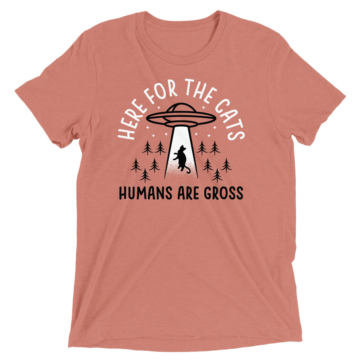 Here For The Cats, Humans Are Gross Men's Tri-Blend Tee product image 3