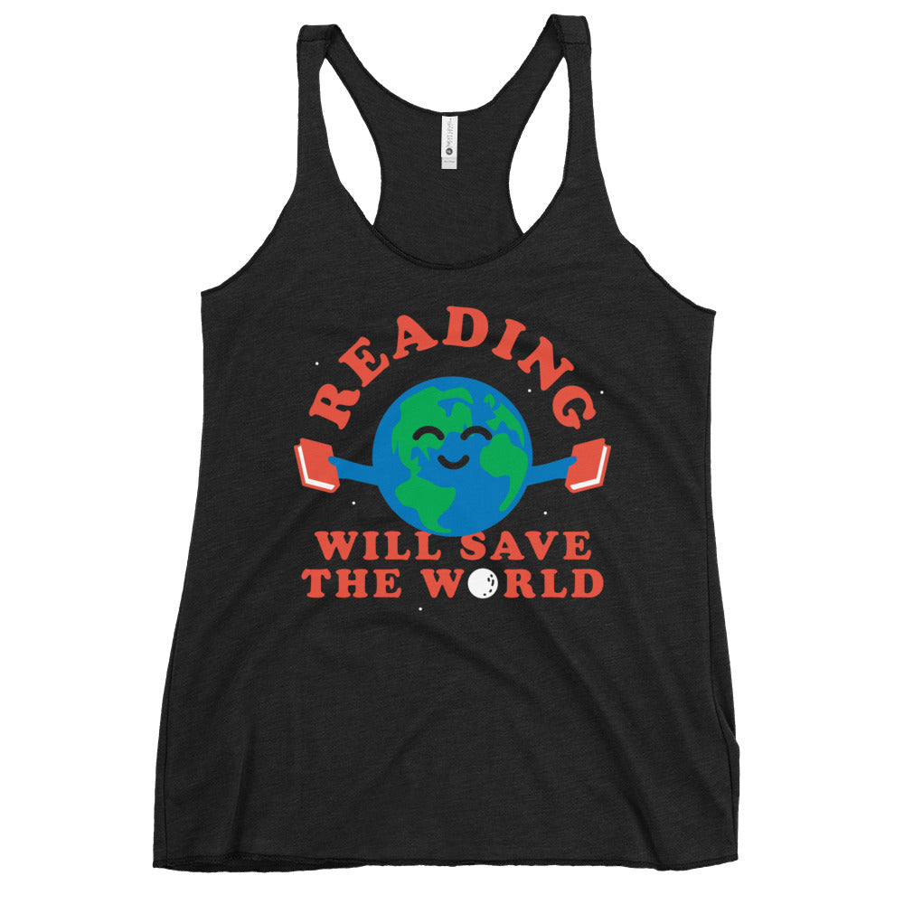 Reading Will Save The World Women's Racerback Tank