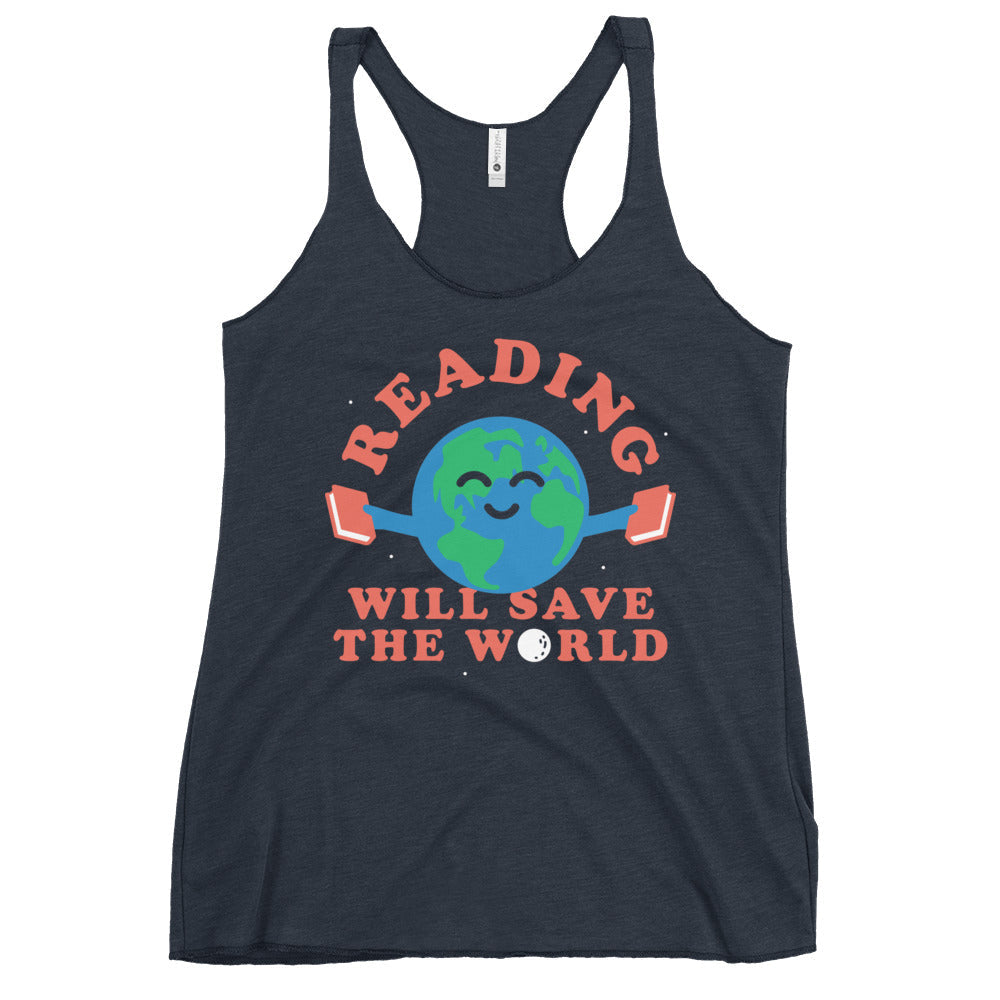 Reading Will Save The World Women's Racerback Tank