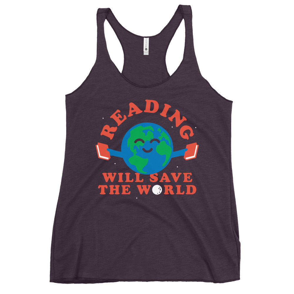 Reading Will Save The World Women's Racerback Tank