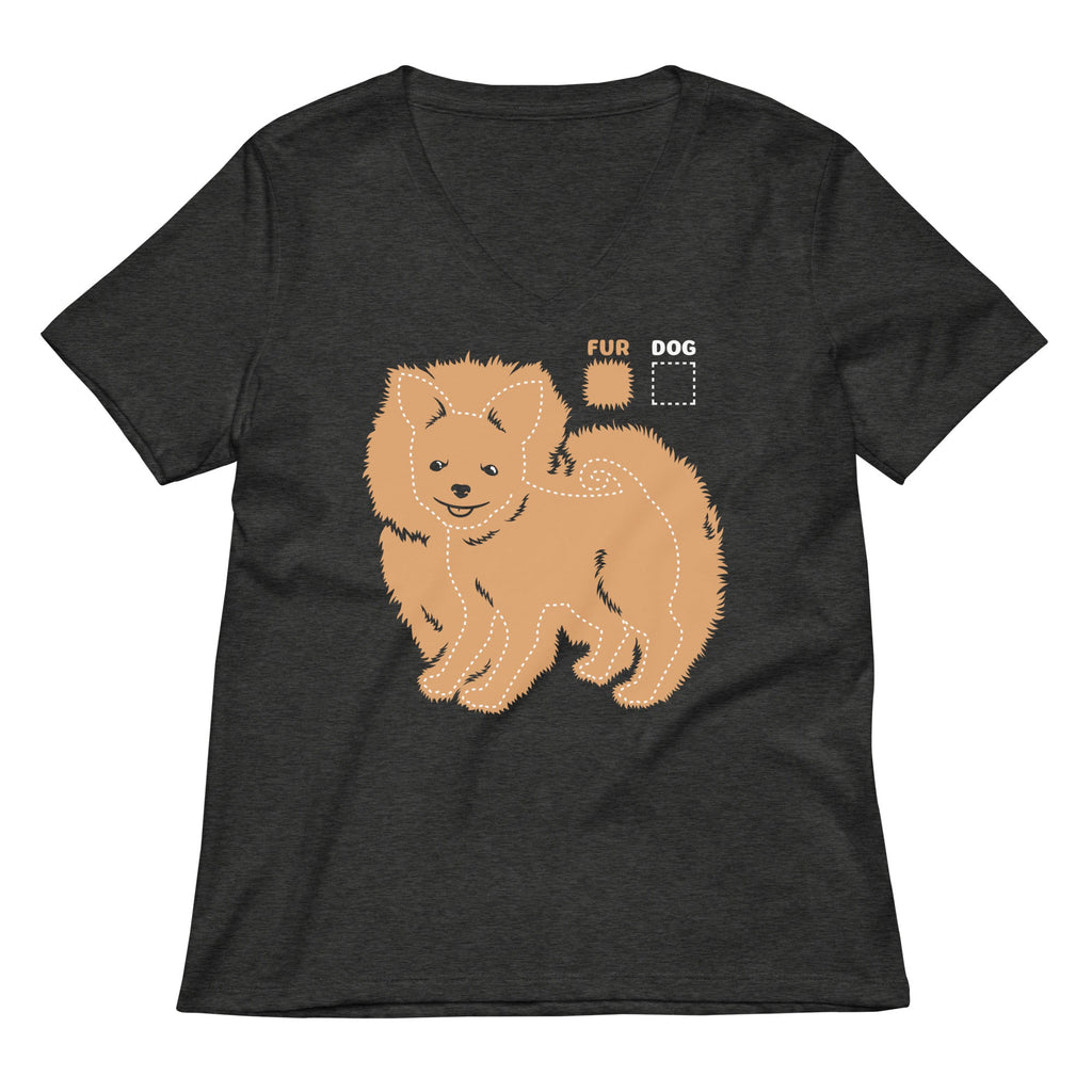 Dog vs Fur Pomeranian Women's V-Neck Tee product image 1