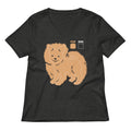 Dog vs Fur Pomeranian Women's V-Neck Tee product image 1