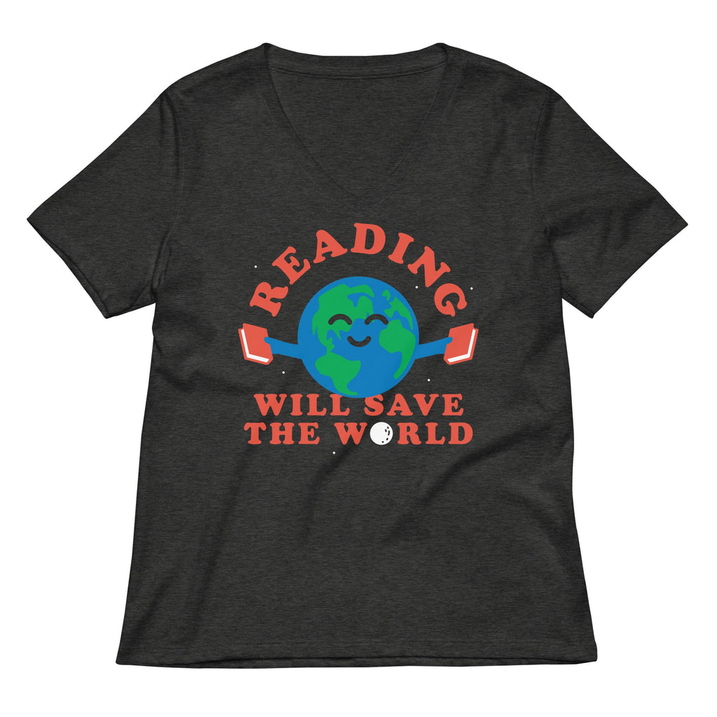 Reading Will Save The World Women's V-Neck Tee product image 2