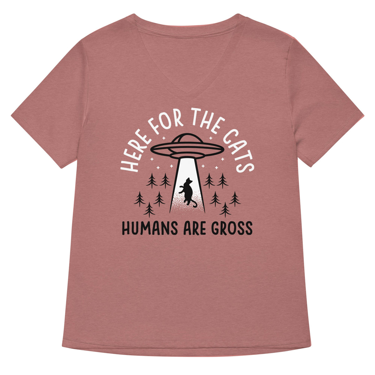 Here For The Cats, Humans Are Gross Women's V-Neck Tee product image 2