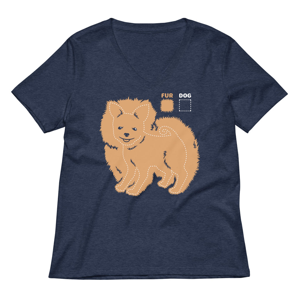Dog vs Fur Pomeranian Women's V-Neck Tee product image 3