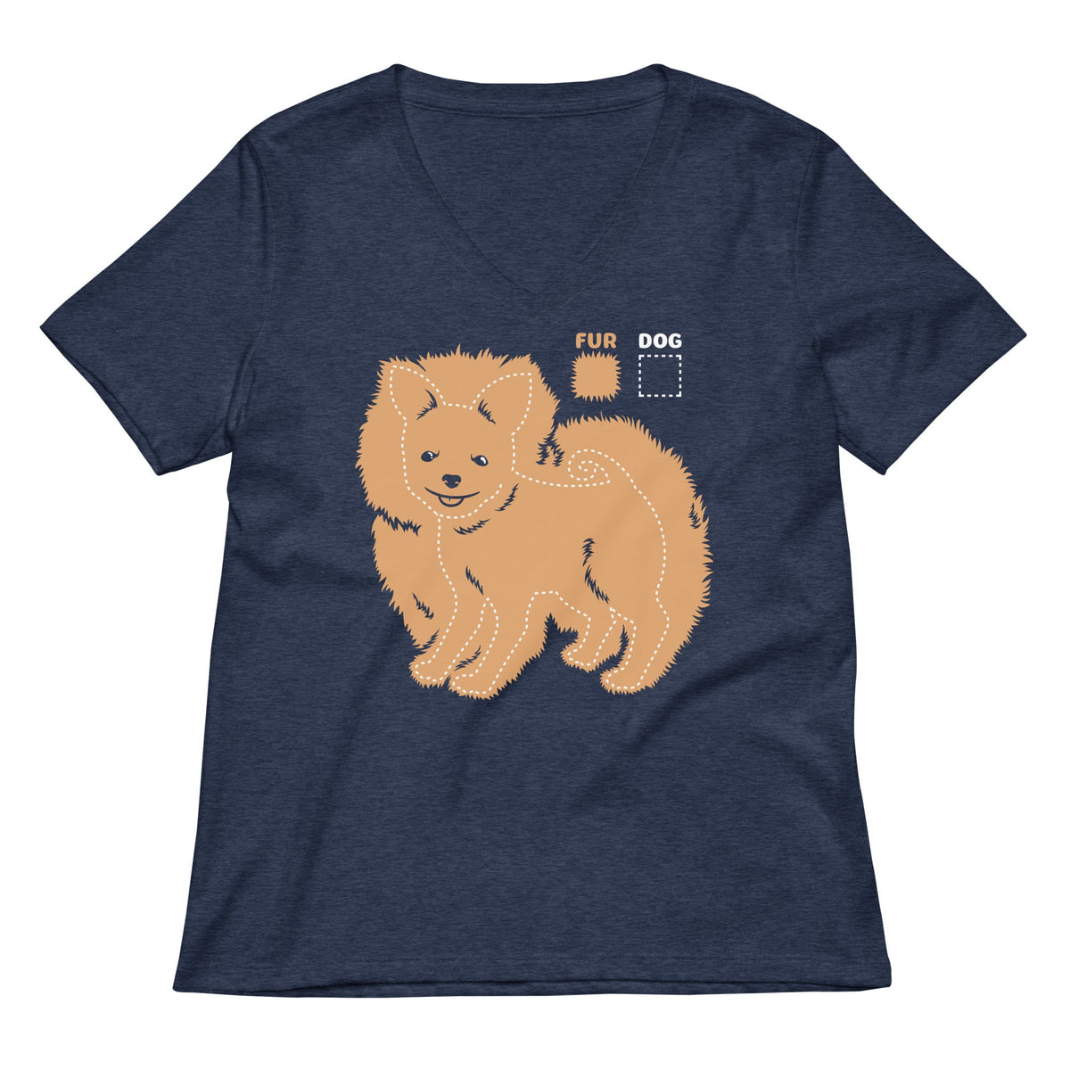 Dog vs Fur Pomeranian Women's V-Neck Tee product image 3