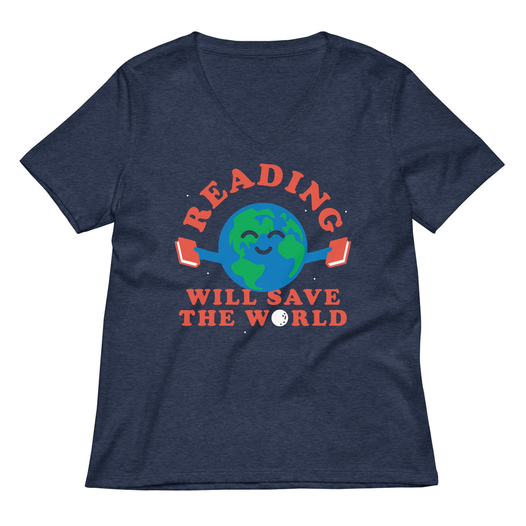Reading Will Save The World Women's V-Neck Tee product image 1