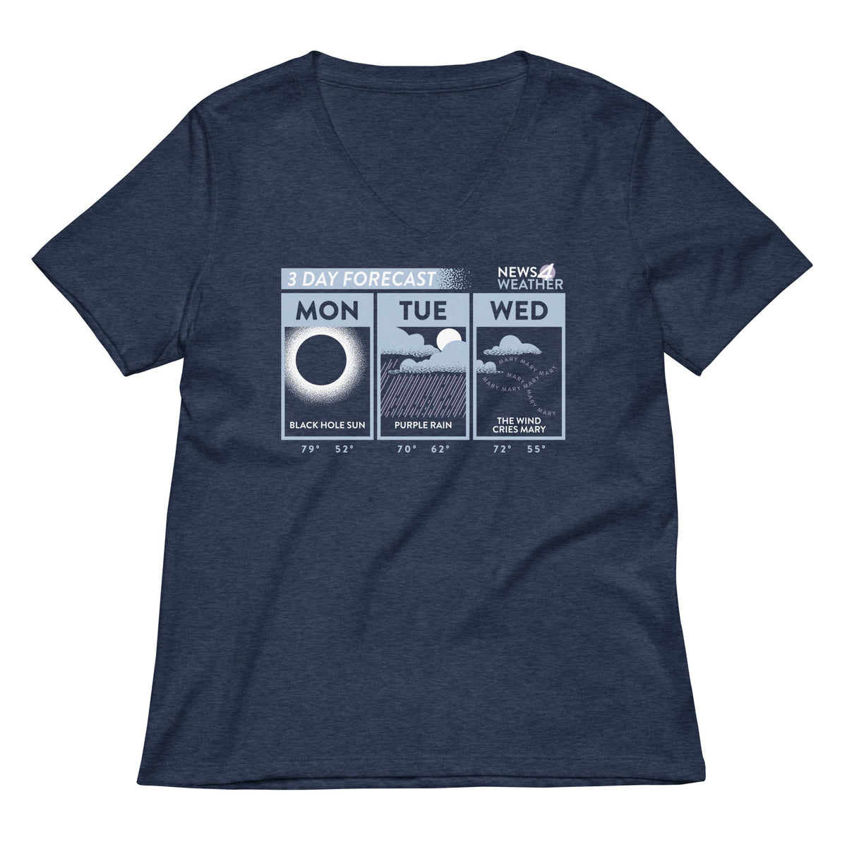3 Day Forecast Women's V-Neck Tee product image 2