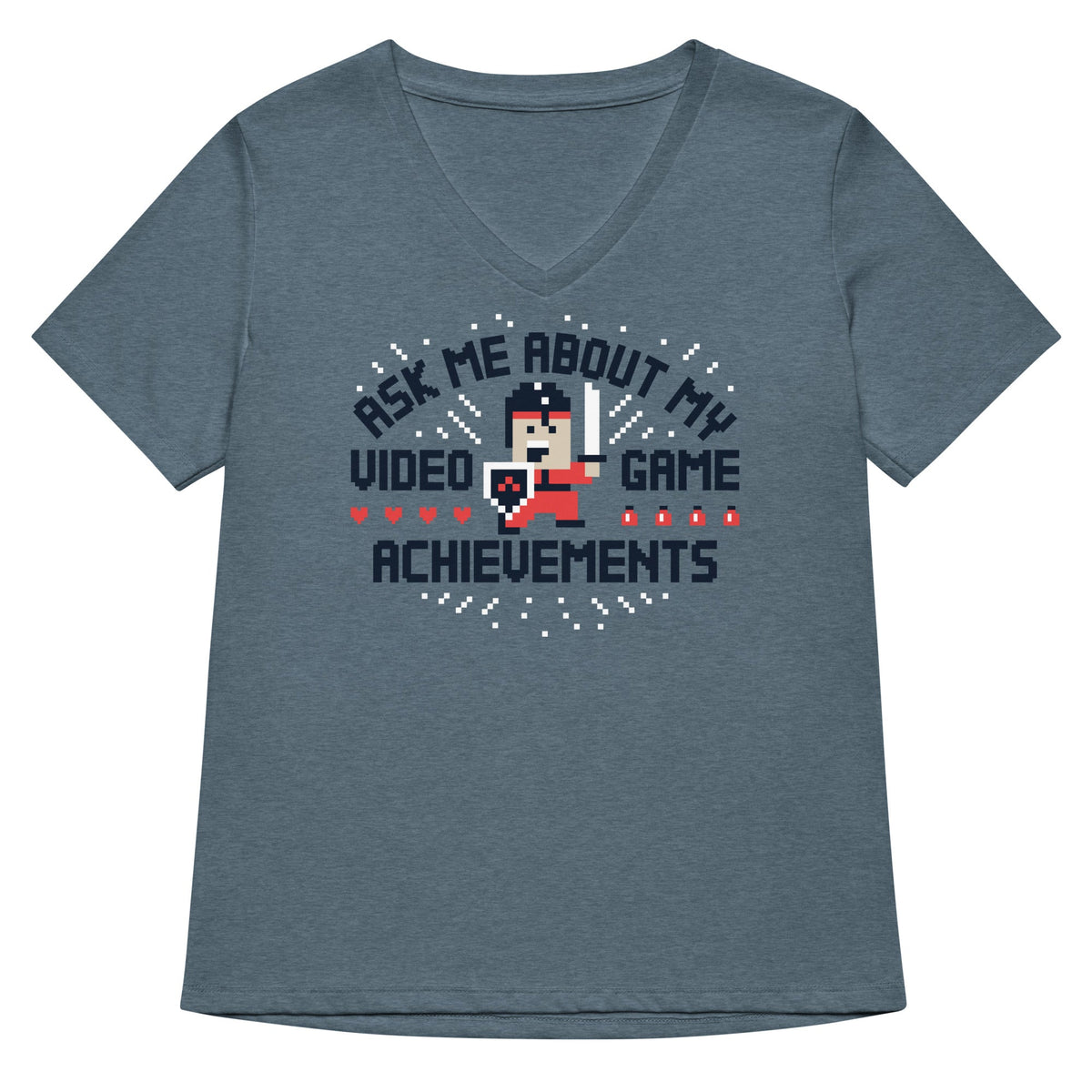 Ask Me About My Video Game Achievements Women's V-Neck Tee product image 1