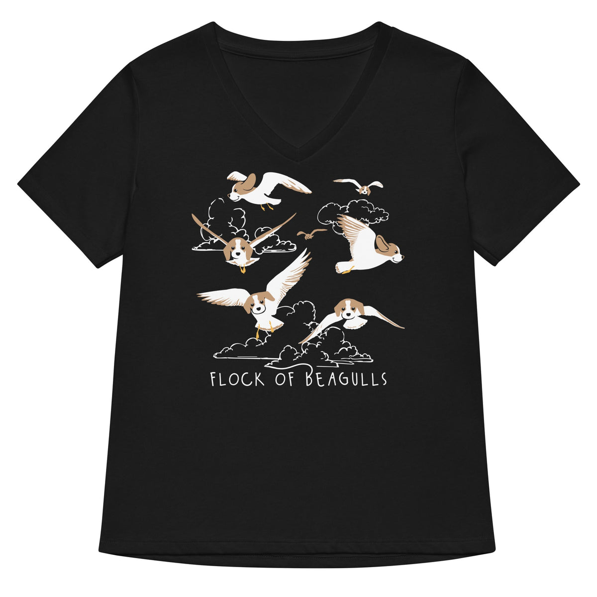Flock Of Beagulls Women's V-Neck Tee product image 2