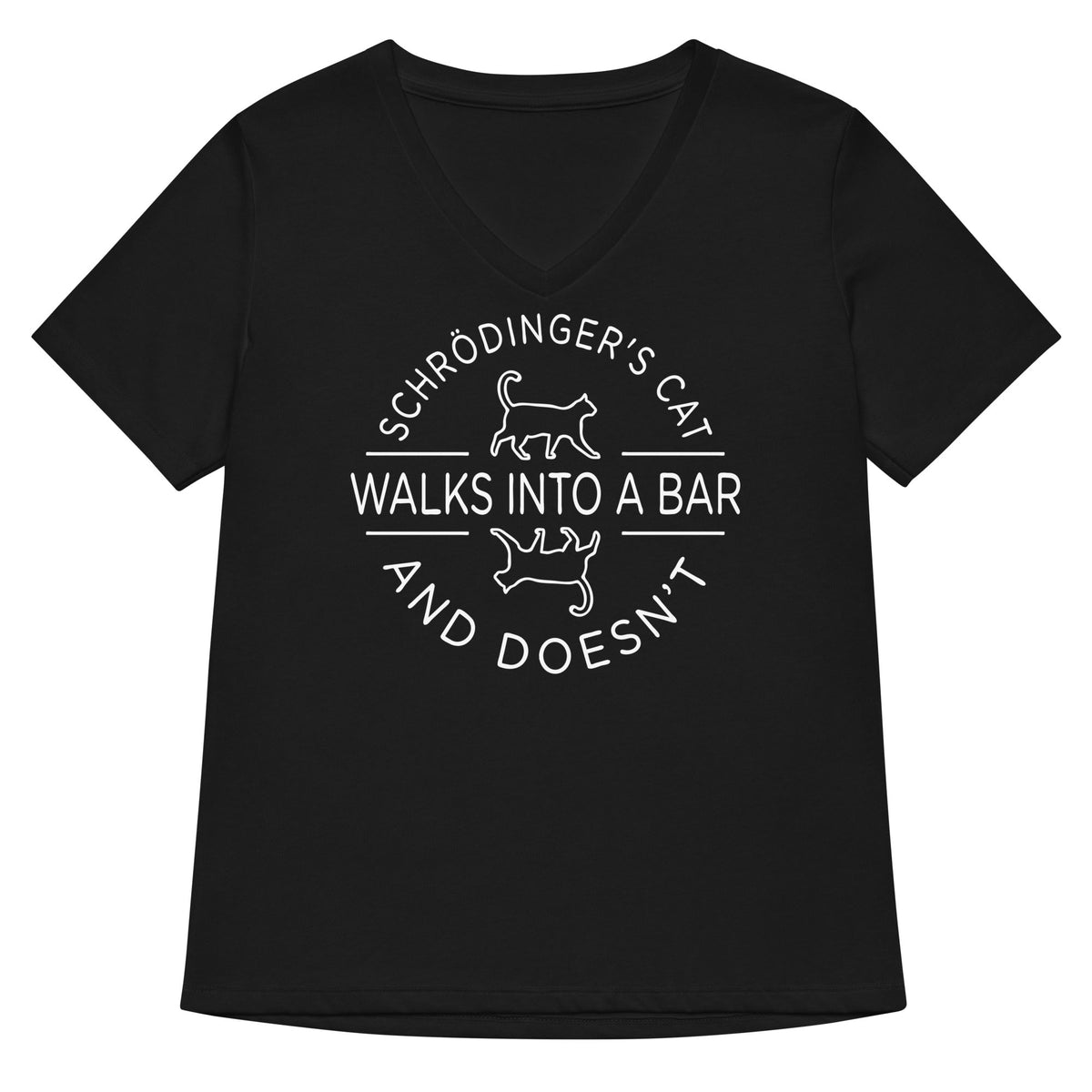 Schrodinger's Cat Walks Into A Bar Women's V-Neck Tee product image 2