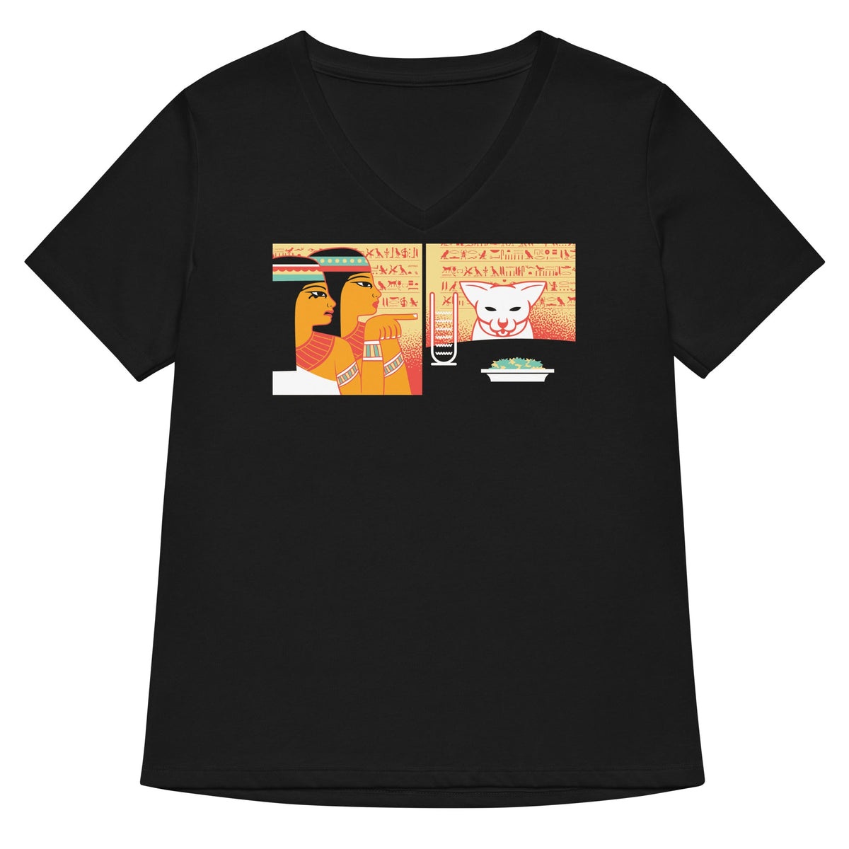 Egyptian Cat Women's V-Neck Tee product image 1