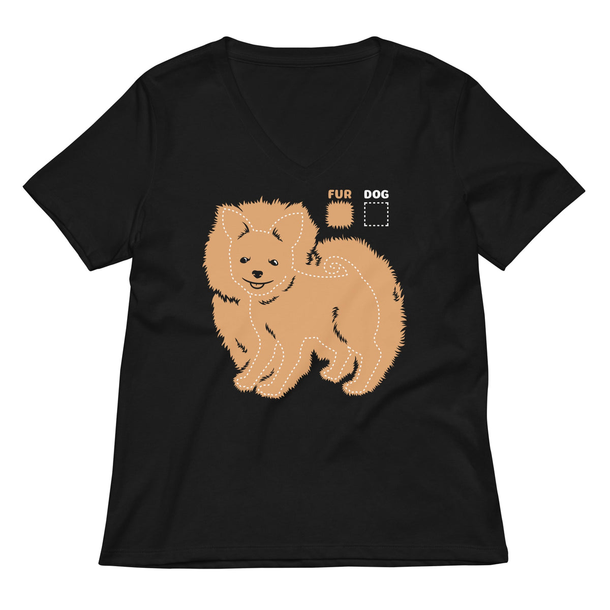 Dog vs Fur Pomeranian Women's V-Neck Tee product image 2