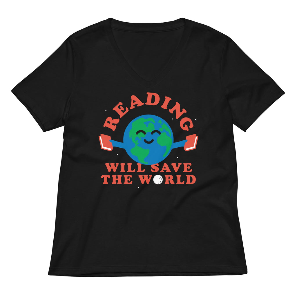 Reading Will Save The World Women's V-Neck Tee product image 3