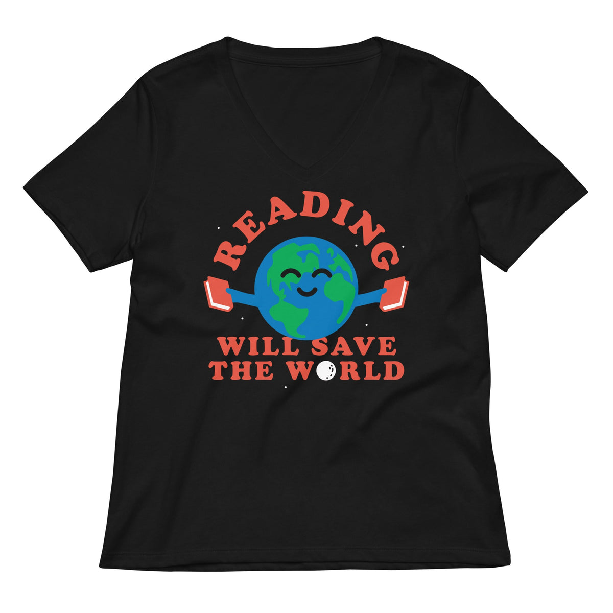 Reading Will Save The World Women's V-Neck Tee product image 3