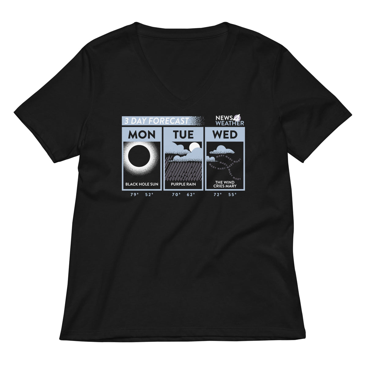 3 Day Forecast Women's V-Neck Tee product image 1