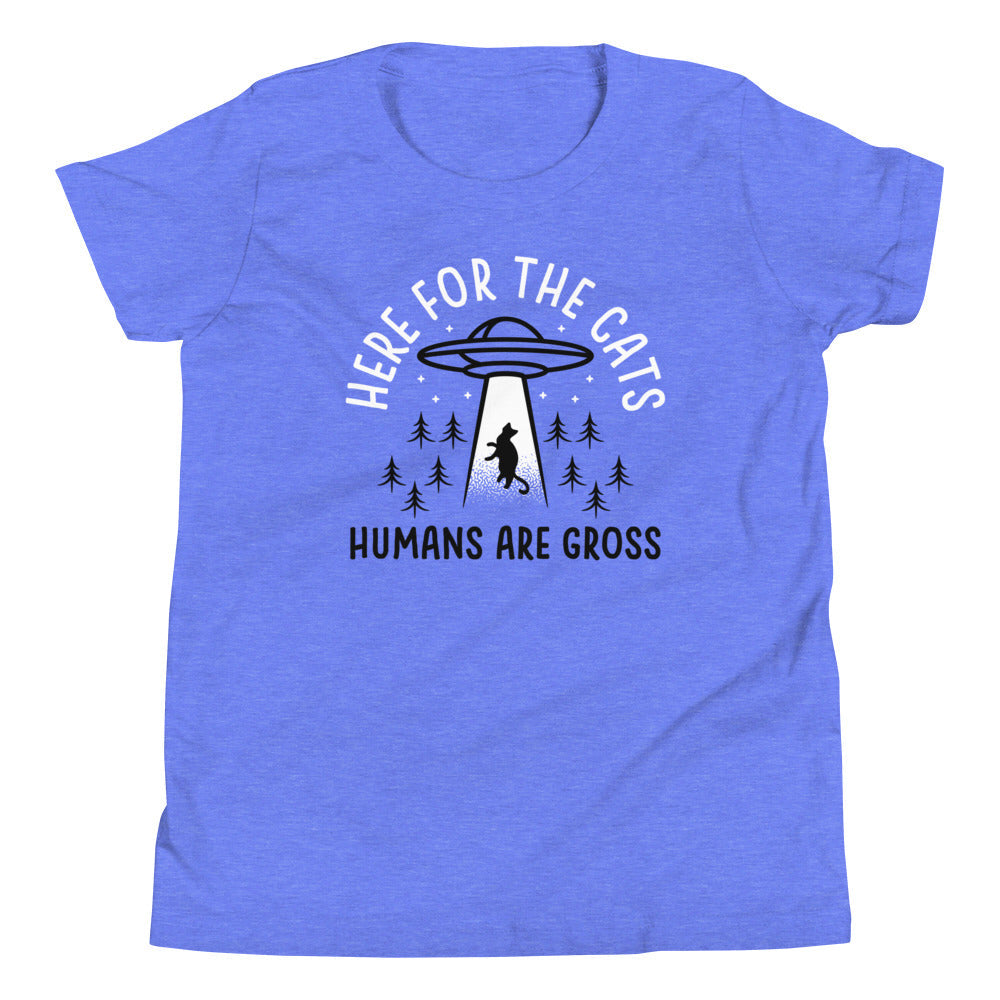 Here For The Cats, Humans Are Gross Kid's Youth Tee product image 5