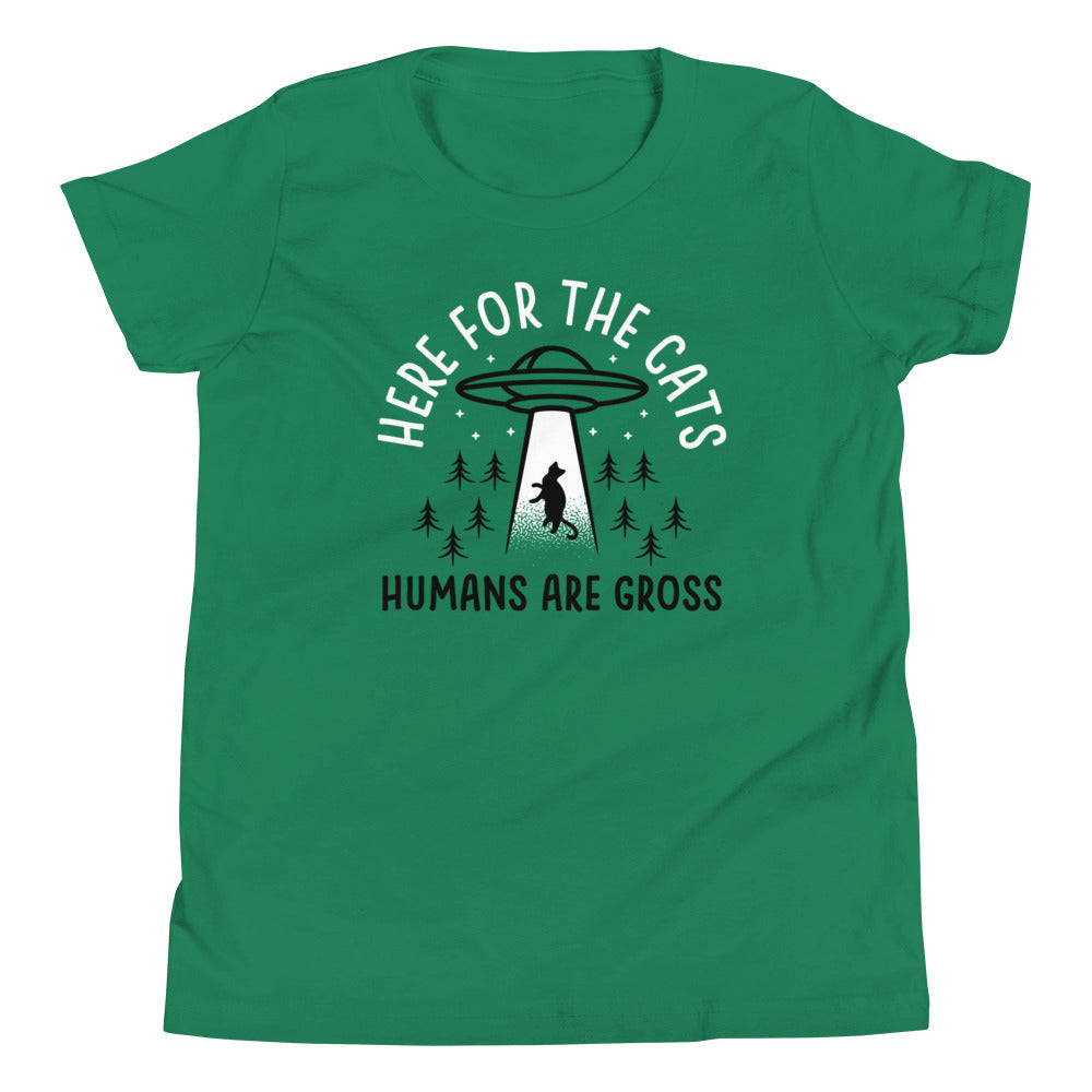 Here For The Cats, Humans Are Gross Kid's Youth Tee product image 4